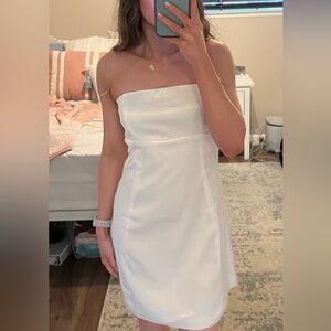 Stella Laguna Beach White Satin Strapless Dress